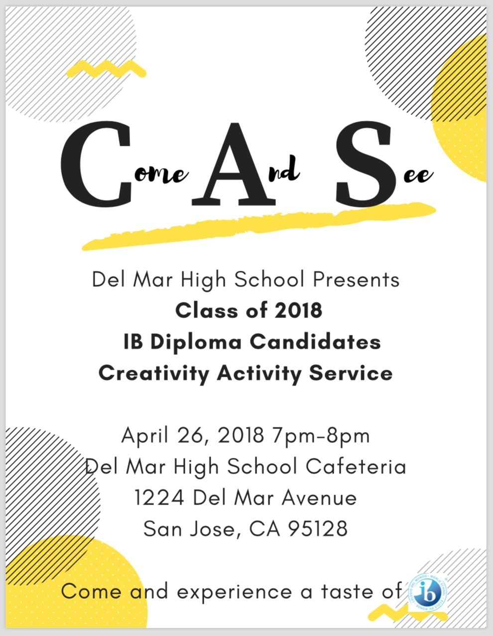 Image of April 2018 CAS Celebration Invitation Flyer