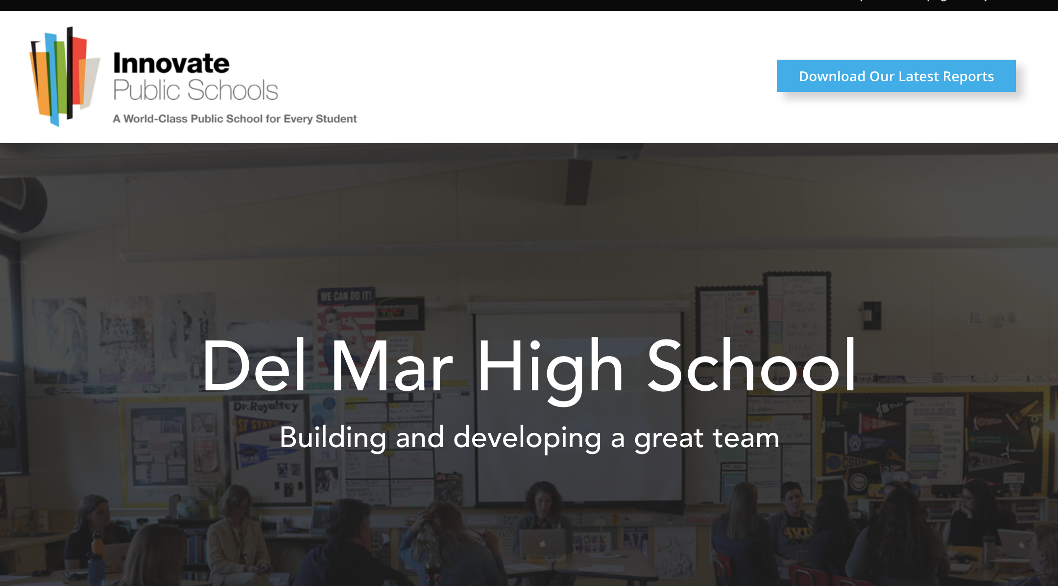 Photo of Del Mar featured as a top performing school on Innovate Public Schools website