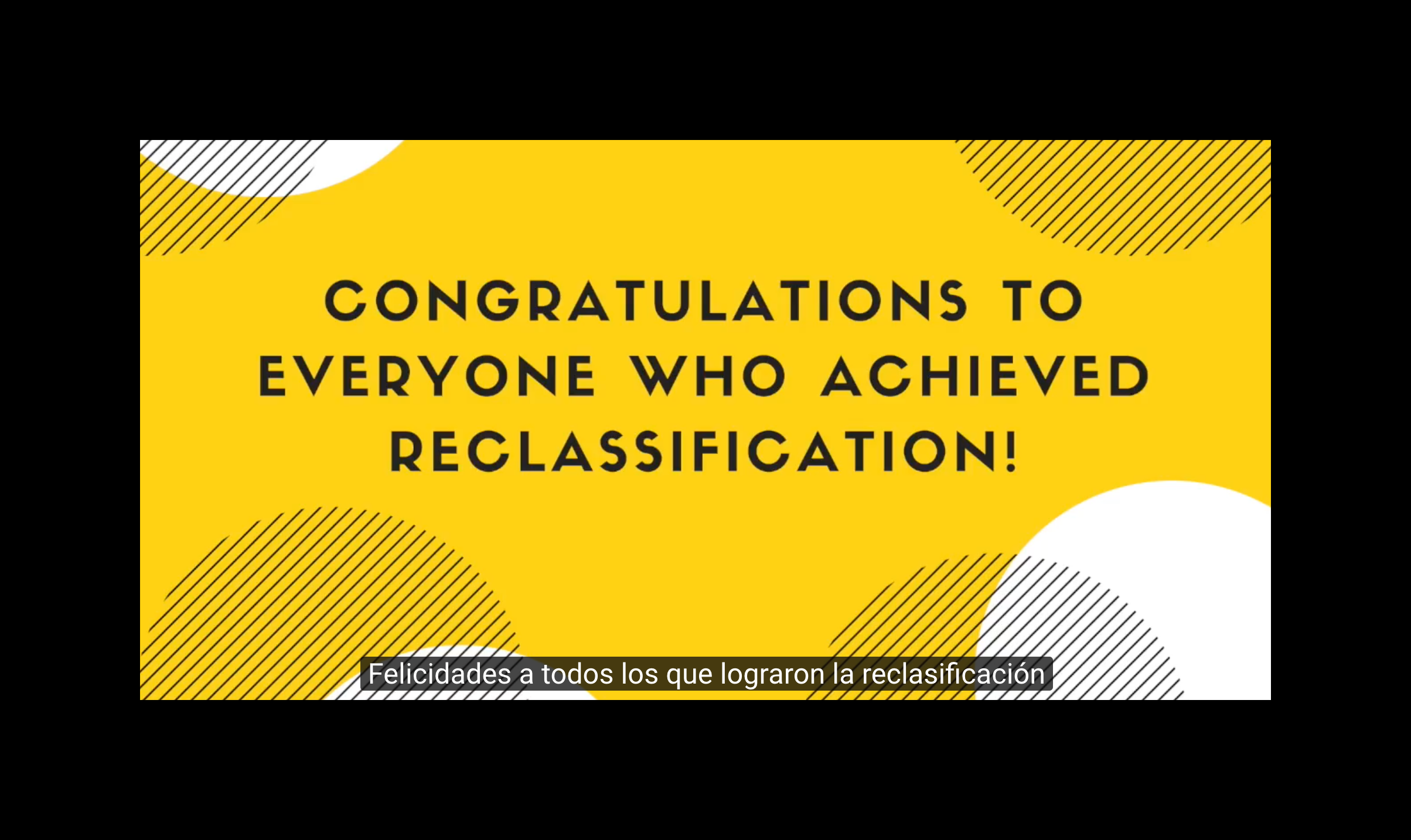 Image of Congratulations Sign for Reclassified English Proficient Students